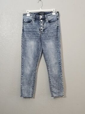 Liverpool Los Angeles Acid Wash High Rise Ankle Jeans Womens 4 Button Fly
